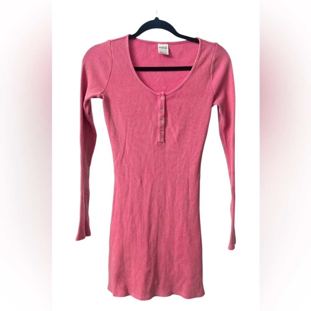 Victorias Secret PINK thermal long sleeve Henley dress